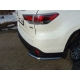 Защита заднего бампера уголки 60 мм ТСС для Toyota Highlander 2014-2016