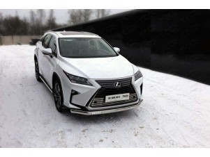 Защита передняя овальная с ДХО 75х42 мм для Lexus RX-200t/350/450h № LEXRX200t15-19